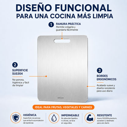 Set X3 Tablas De Picar En Acero