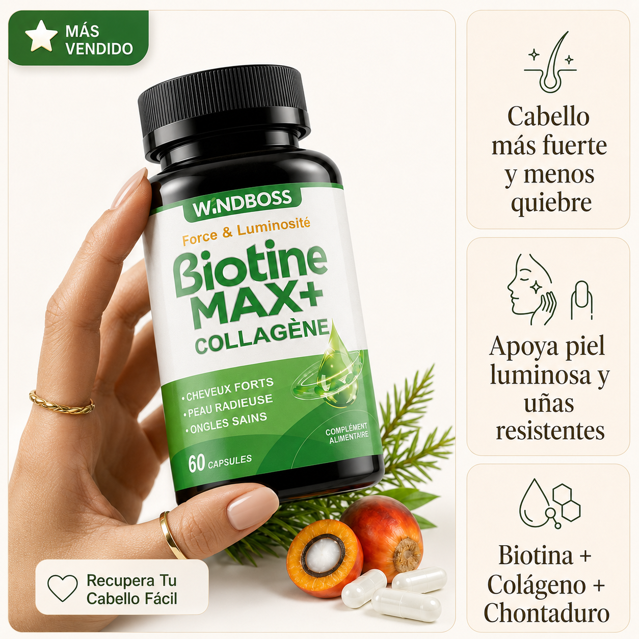 BIOTINA MAX + COLÁGENO CON CHONTADURO