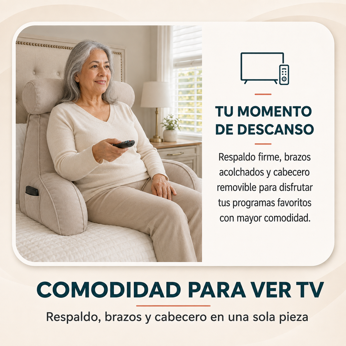Cojín TV con Apoyabrazos y Cabecero