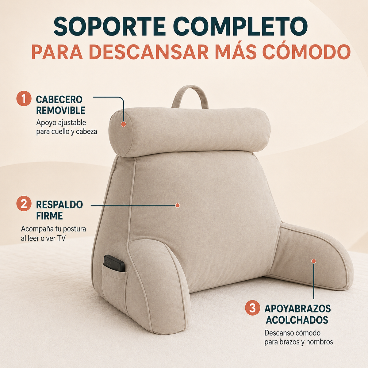 Cojín TV con Apoyabrazos y Cabecero
