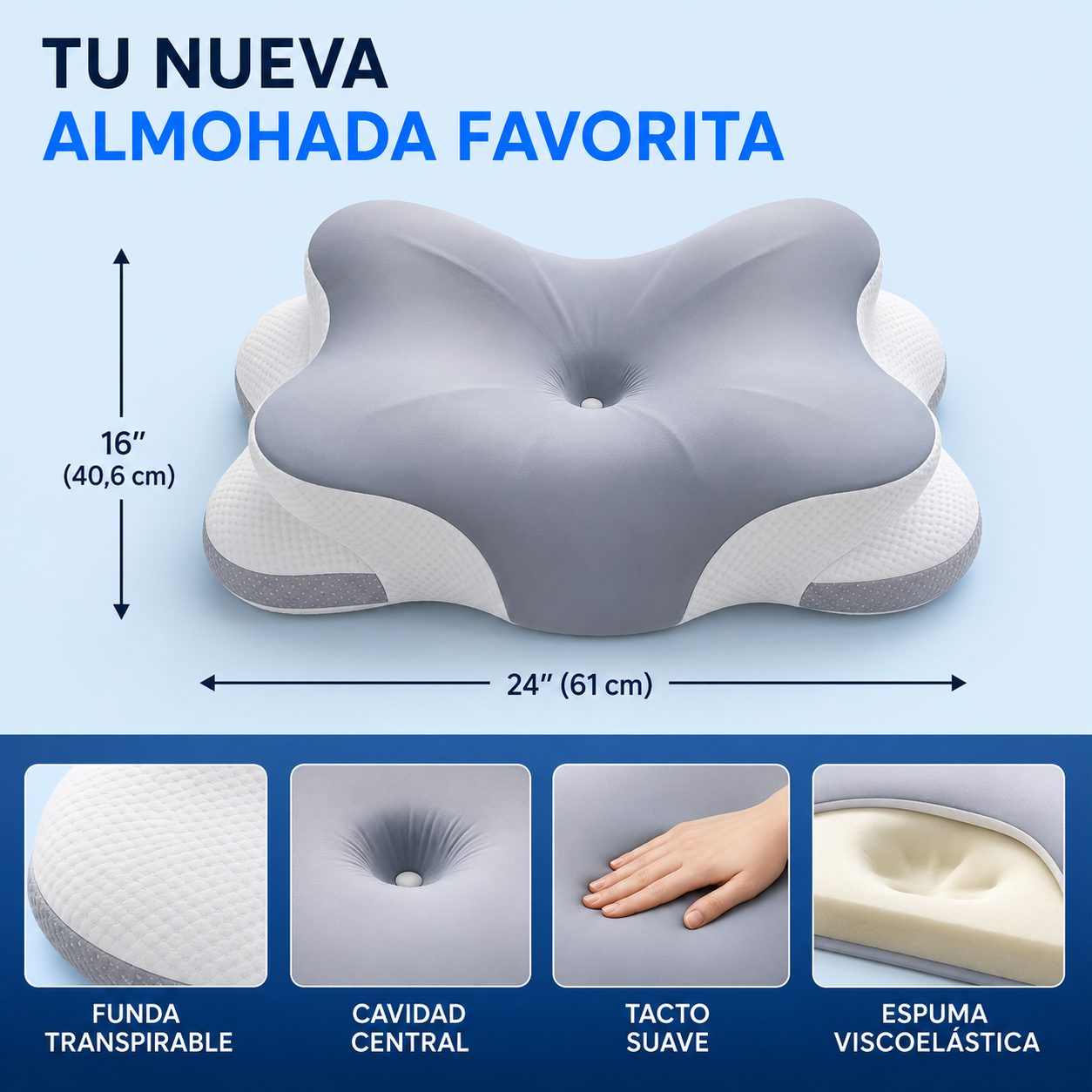 Almohada cervical ortopédica estrella