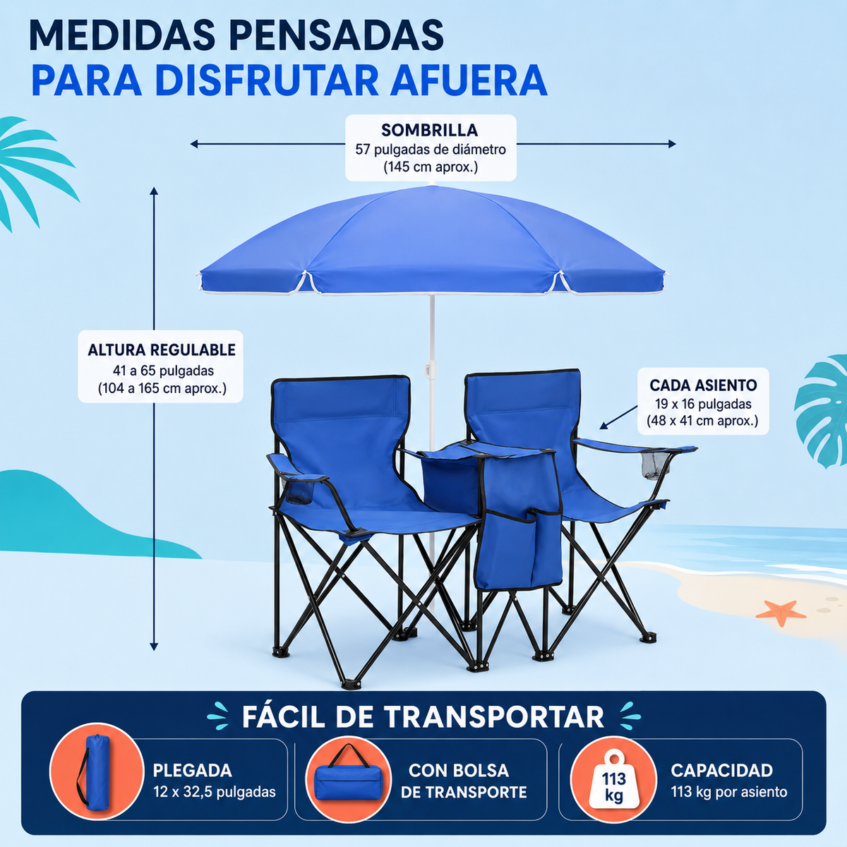 Silla Plegable De Camping De Doble