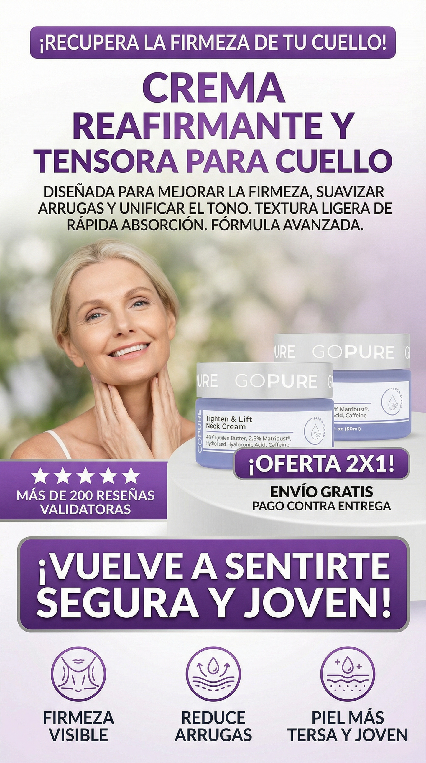 GOPURE Crema reafirmante para el cuello